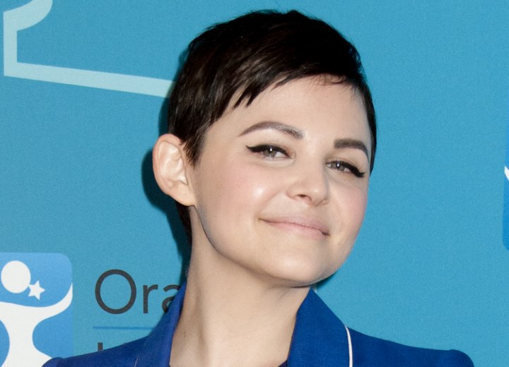 Ginnifer Goodwin with her hair in a pixie cut