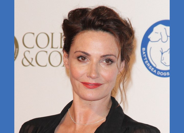 Sarah Parish wearing her hair in an updo