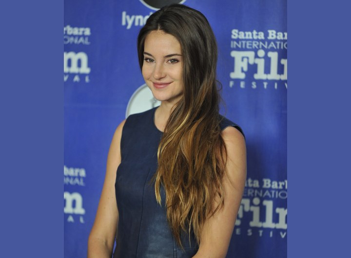 Shailene Woodley's hair with ombre coloring