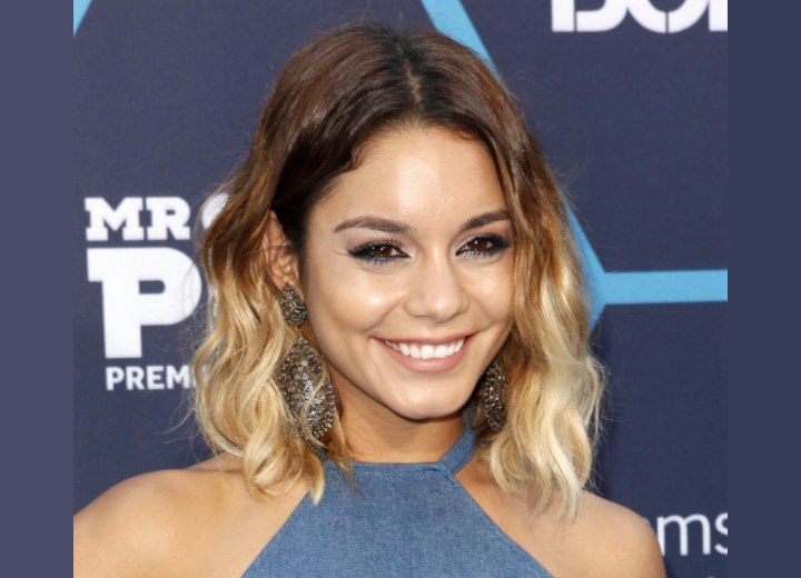 Vanessa Hudgens with brown to blonde ombré hair