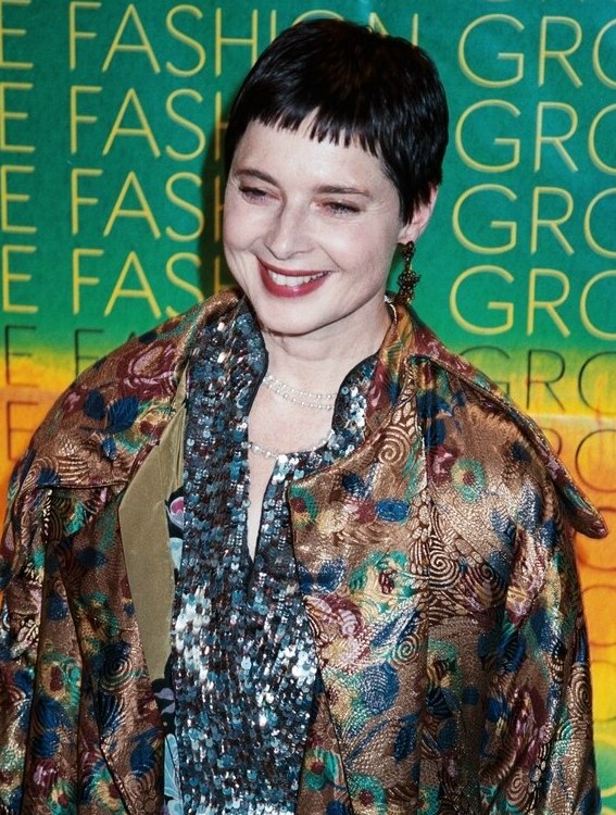 Isabella Rossellini's very short hairstyle with layers and 