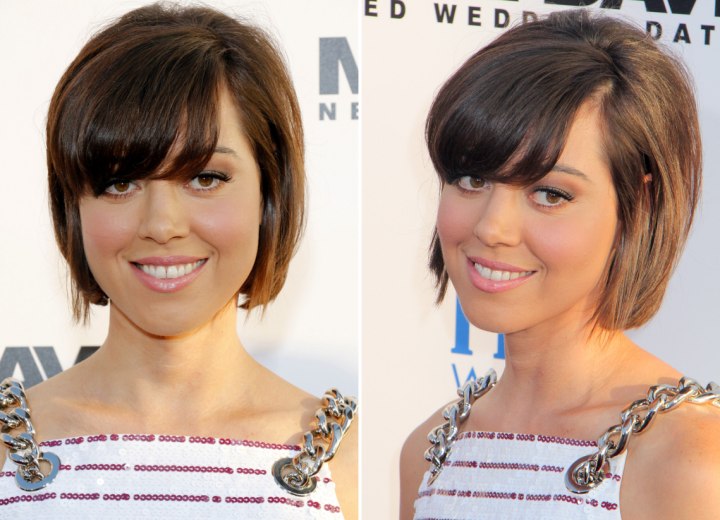 Aubrey Plaza hairstyles - Brunette bob