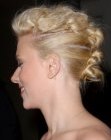 Scarlett Johansson's up-style that resembles a mohawk