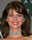 Shania Twain with shoulder length hair