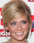 Suzanne Shaw's up-style with small loose tendrils