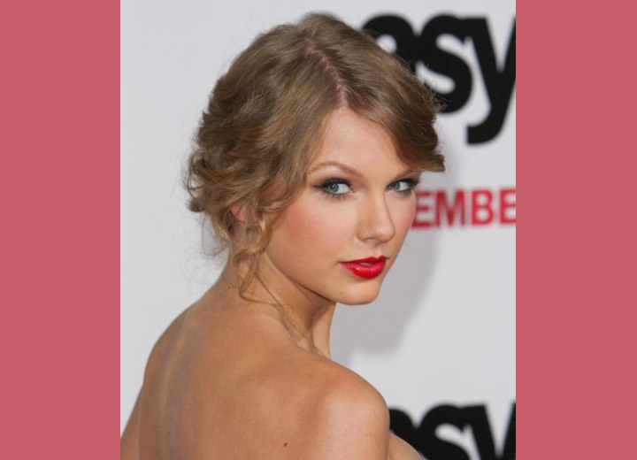 Taylor Swift with her hair styled up