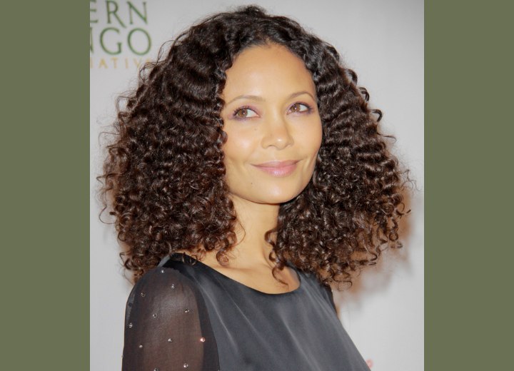 Thandie Newton with curls