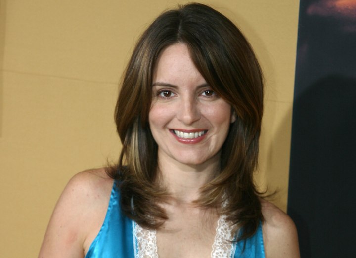 Tina Fey with straightened hair