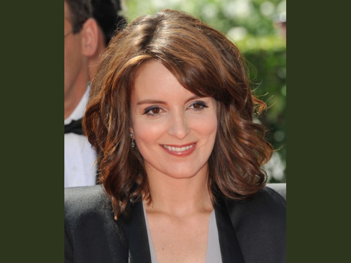 Tina Fey wearing her hair in curls