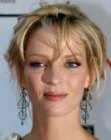 Uma Thurman sporting an oblong chignon