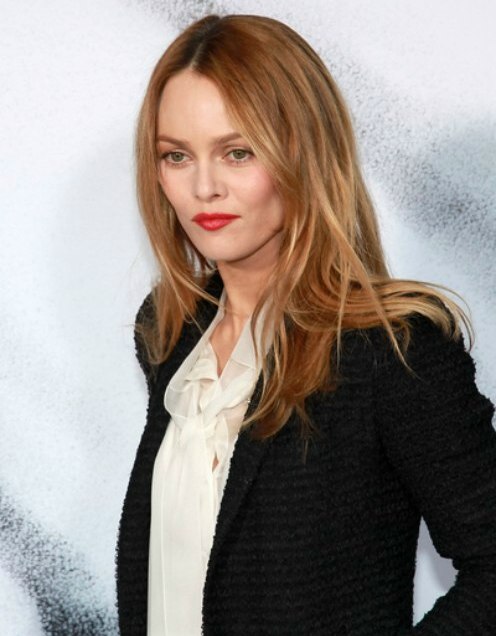 Vanessa Paradis' perfect oval face shape and her long hair