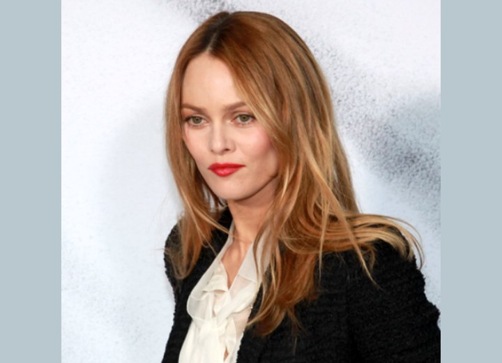 Vanessa Paradis with flowing long hair