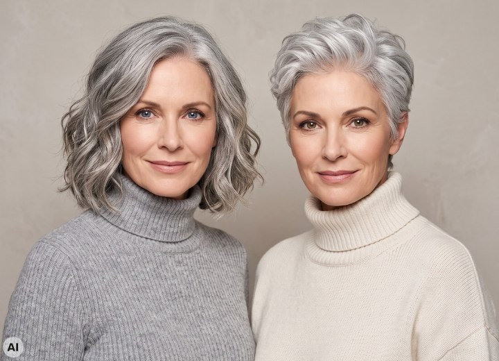 Graues Haar und weißes Haar