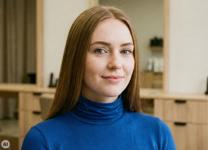 Frau vor einem Haar-Umstyling