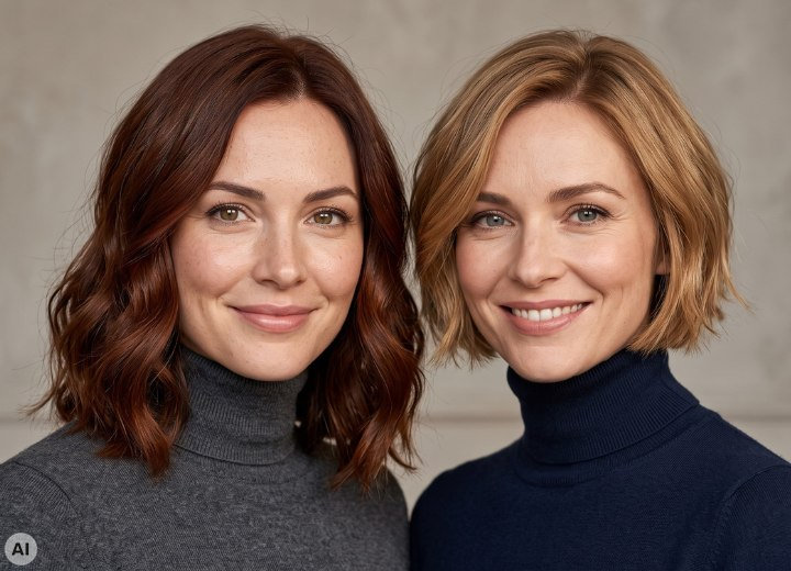 Frauen mit einer warmen Haarfarbe