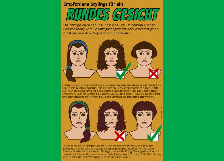 Empfohlene Frisuren für ein rundes Gesicht