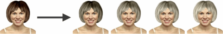 Graues Haar Simulation