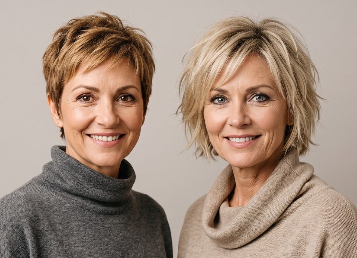 Haar-Styling, um eine reife Frau jünger aussehen zu lassen