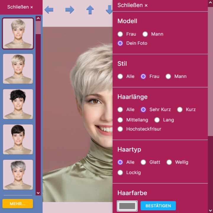 Haarschnitte auf einem Foto von dir testen