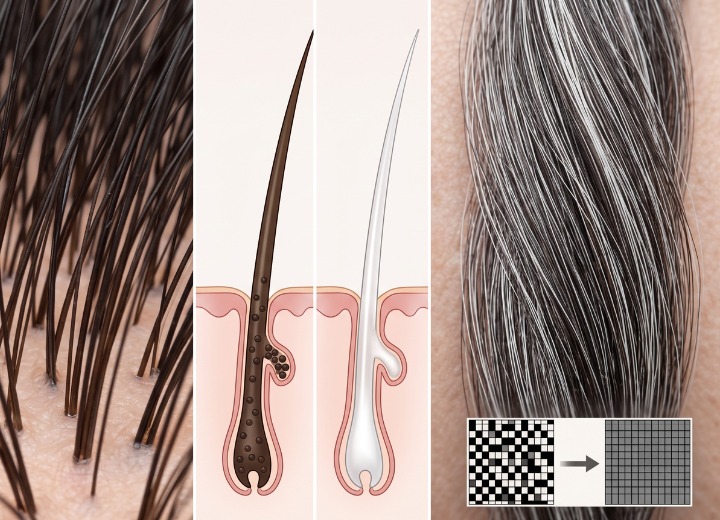 Die optische Täuschung bei grauem Haar