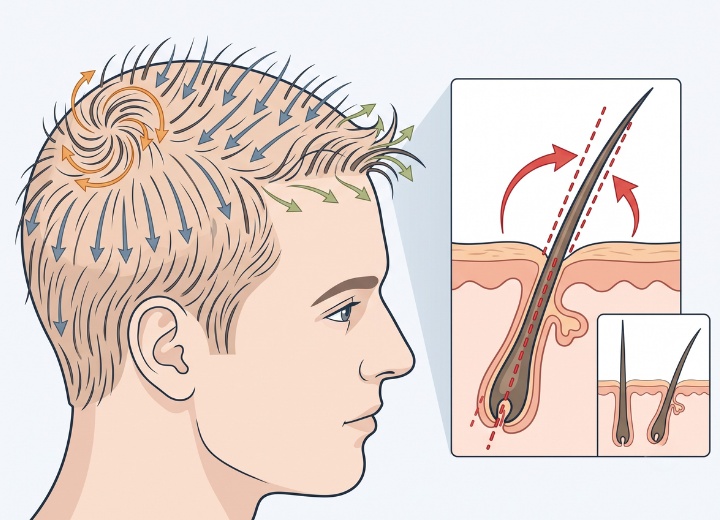 Wuchsrichtung der Haare