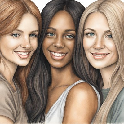Frauen mit verschiedenen Haarfarben