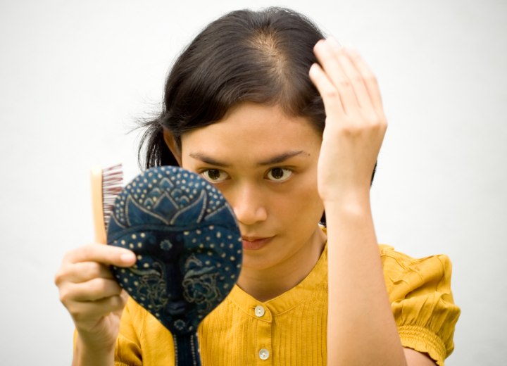 Mujer con perdida de cabello