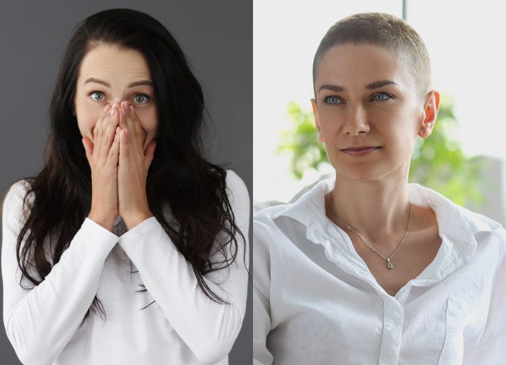 El cambio de look de una mujer de cabello largo a corto