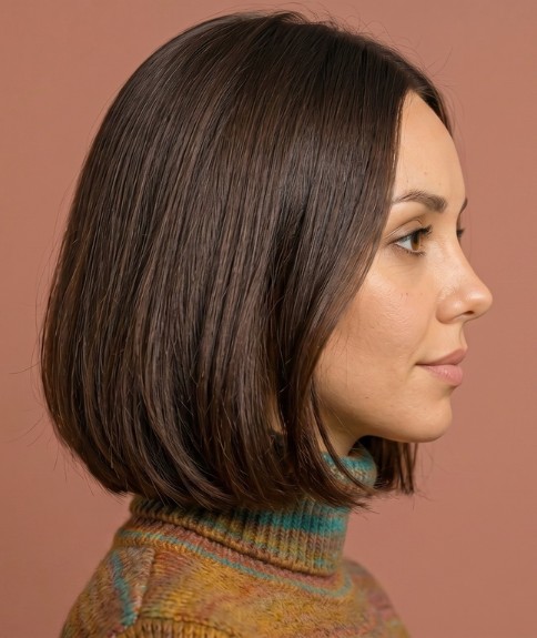 Corte bob con raya en medio