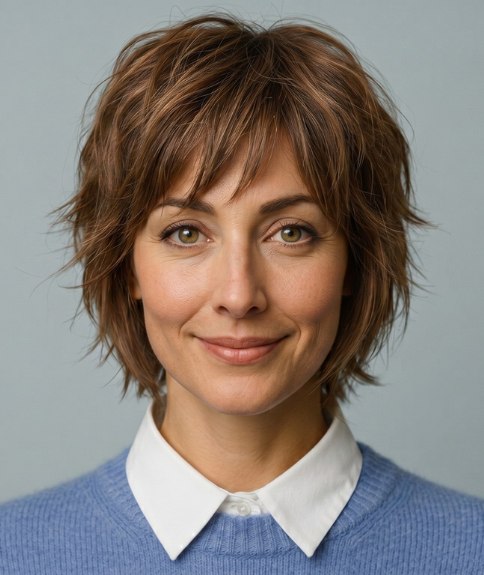 Corte de cabello shag con capas para un look despeinado