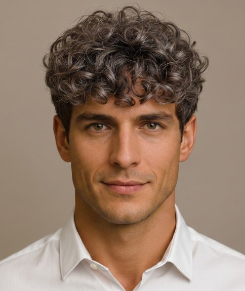 Corte moderno para hombres con cabello rizado