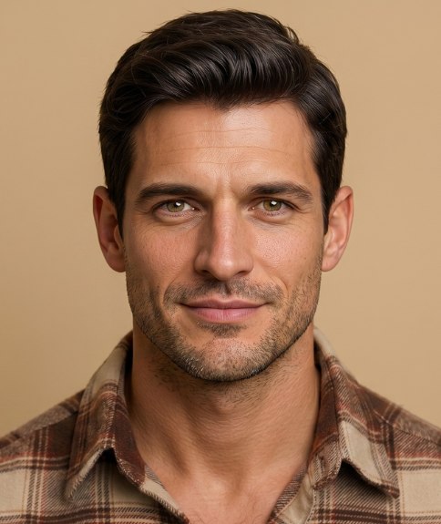 Corte tradicional para hombre con una silueta limpia alrededor de la oreja