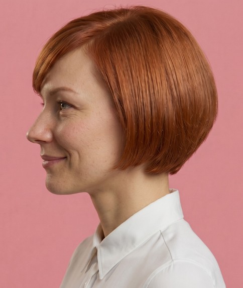 Estilo de corte bob corto con un atractivo limpio - Vista lateral