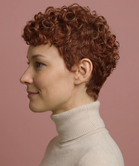 Corte corto para cabello muy rizado - Vista lateral