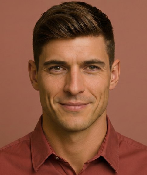 Look masculino moderno con un corte degradado