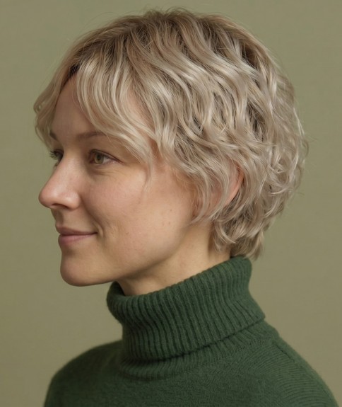 Estilo pr&aacute;ctico de lavar y listo para cabello corto - Vista lateral
