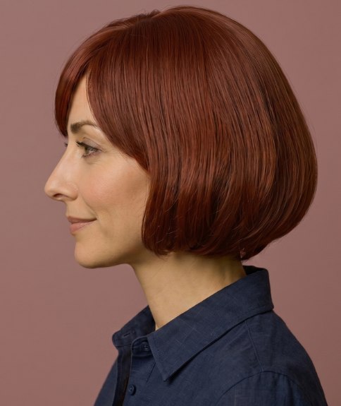 Hermoso bob con l&iacute;neas de corte definidas - Vista lateral