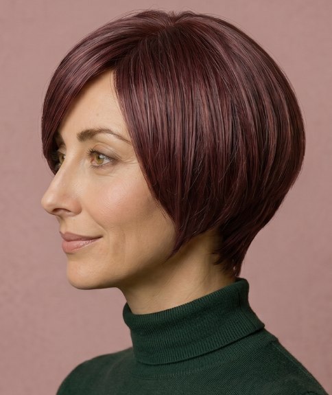 Hermoso bob con l&iacute;neas de corte definidas - Vista lateral
