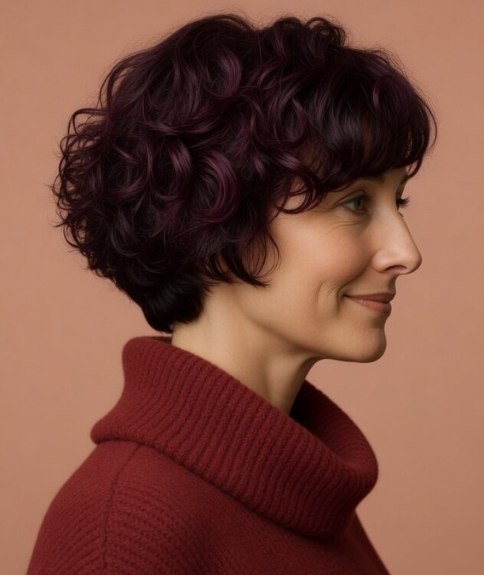 Cabello con tonos de color chocolate