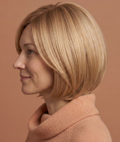 Corte de cabello bob con capas - Vista lateral
