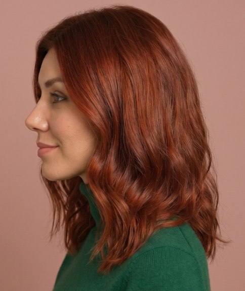 Estilo para cabello pelirrojo oscuro