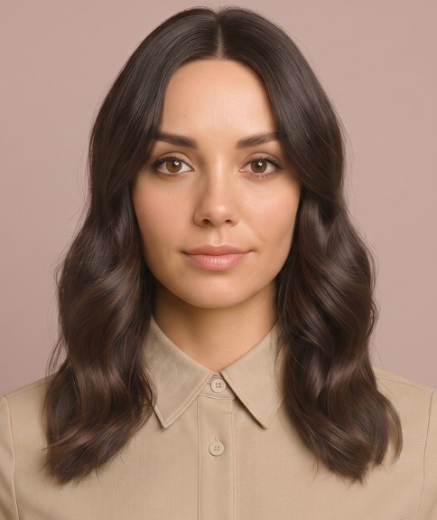 Peinado largo y hermoso con ondas