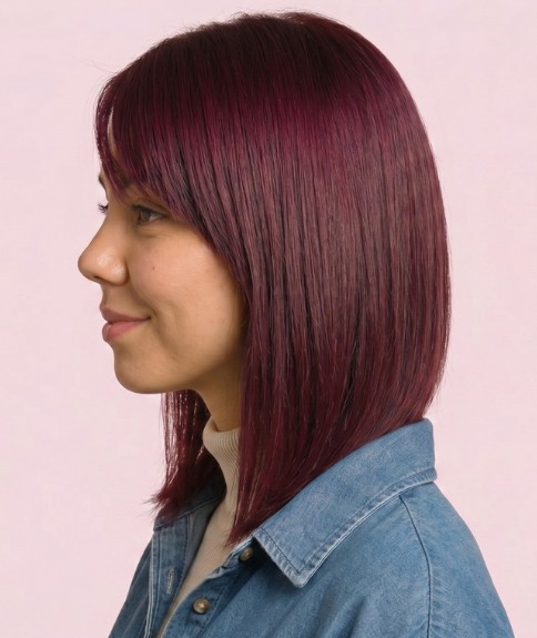 Cabello lacio a la altura de los hombros