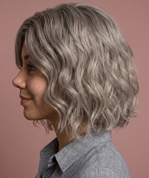 Cabello femenino de longitud media