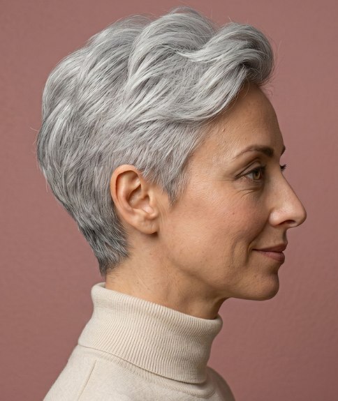 Cabello corto femenino para mujeres mayores