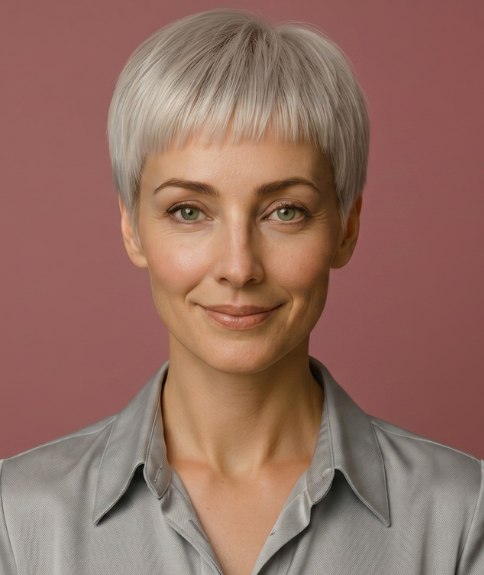 Corte pixie corto atrevido para cabello rubio plateado