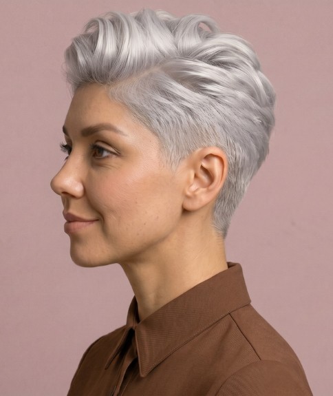 Cabello corto femenino con laterales rapados al rape