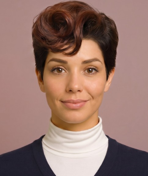 Corte texturizado de estilo pixie alto