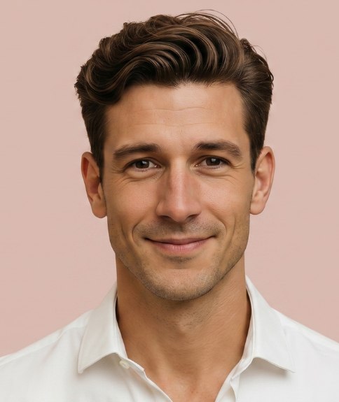 Peinado masculino vanguardista con tup&eacute;