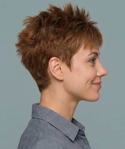 Cabello corto de puntas para mujeres con mentalidad de moda